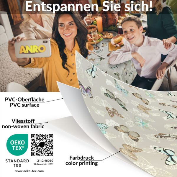 Wachstischdecke Wachstuch Tischdecke Wachstuch Meterware Tischdecke abwaschbar Gartentischdecke Schmetterling