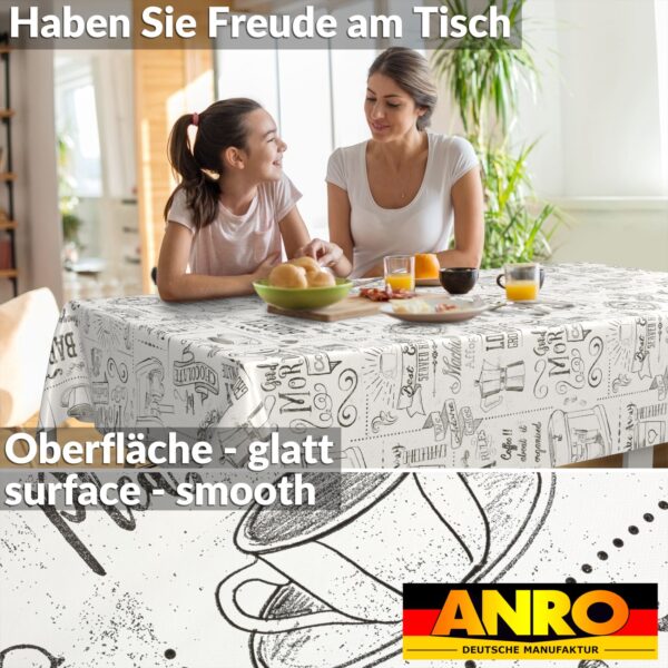 Wachstischdecke Wachstuch Tischdecke Wachstuch Meterware Tischdecke abwaschbar Gartentischdecke Barista Weiß