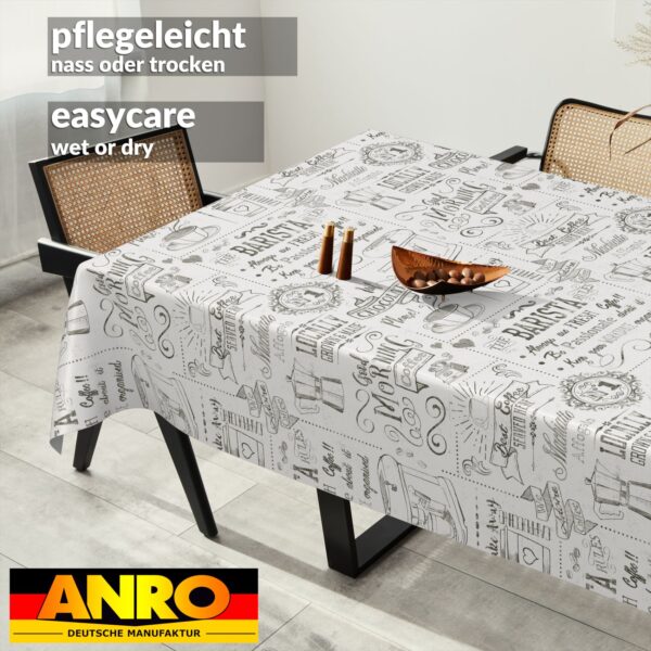 Wachstischdecke Wachstuch Tischdecke Wachstuch Meterware Tischdecke abwaschbar Gartentischdecke Barista Weiß