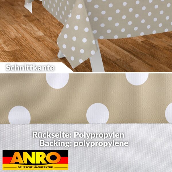 Wachstischdecke Wachstuch Tischdecke Wachstuch Meterware Tischdecke abwaschbar Gartentischdecke Punkte Beige