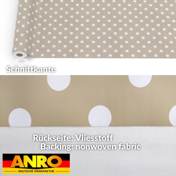 Wachstischdecke Wachstuch Tischdecke Wachstuch Meterware Tischdecke abwaschbar Gartentischdecke Punkte Beige