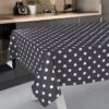 Wachstischdecke Wachstuch Tischdecke Wachstuch Meterware Tischdecke abwaschbar Gartentischdecke Punkte Dunkelgrau