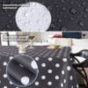 Wachstischdecke Wachstuch Tischdecke Wachstuch Meterware Tischdecke abwaschbar Gartentischdecke Punkte Dunkelgrau