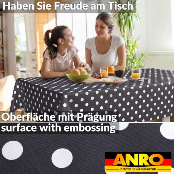 Wachstischdecke Wachstuch Tischdecke Wachstuch Meterware Tischdecke abwaschbar Gartentischdecke Punkte Dunkelgrau