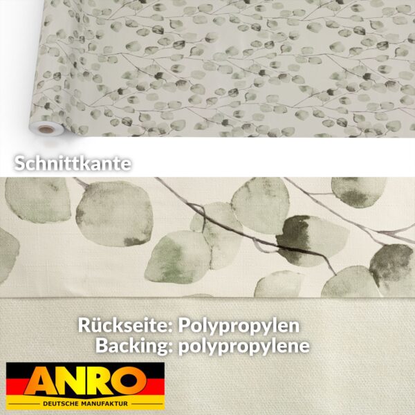 Wachstischdecke Wachstuch Tischdecke Wachstuch Meterware Tischdecke abwaschbar Gartentischdecke Eukalyptus Floral