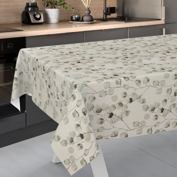 Wachstischdecke Wachstuch Tischdecke Wachstuch Meterware Tischdecke abwaschbar Gartentischdecke Eukalyptus Floral