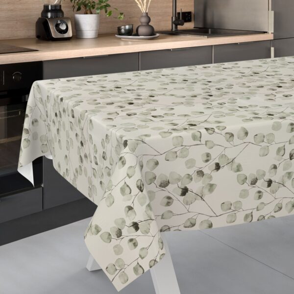 Wachstischdecke Wachstuch Tischdecke Wachstuch Meterware Tischdecke abwaschbar Gartentischdecke Eukalyptus Floral