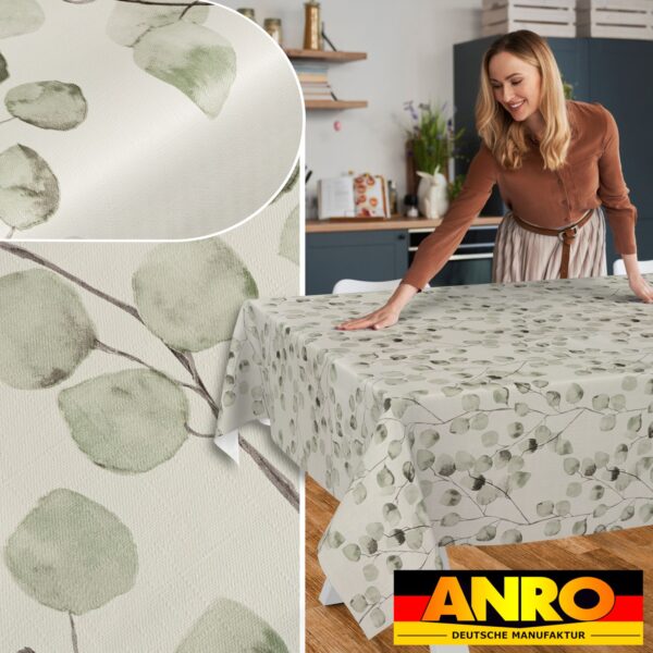 Wachstischdecke Wachstuch Tischdecke Wachstuch Meterware Tischdecke abwaschbar Gartentischdecke Eukalyptus Floral