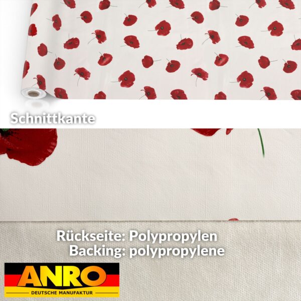 Wachstischdecke Wachstuch Tischdecke Wachstuch Meterware Tischdecke abwaschbar Gartentischdecke Mohnblume Floral