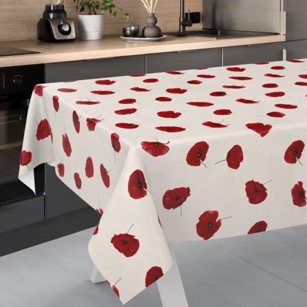Wachstischdecke Wachstuch Tischdecke Wachstuch Meterware Tischdecke abwaschbar Gartentischdecke Mohnblume Floral