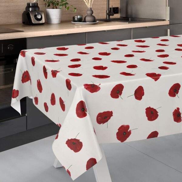Wachstischdecke Wachstuch Tischdecke Wachstuch Meterware Tischdecke abwaschbar Gartentischdecke Mohnblume Floral