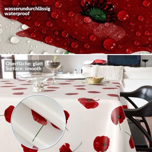 Wachstischdecke Wachstuch Tischdecke Wachstuch Meterware Tischdecke abwaschbar Gartentischdecke Mohnblume Floral