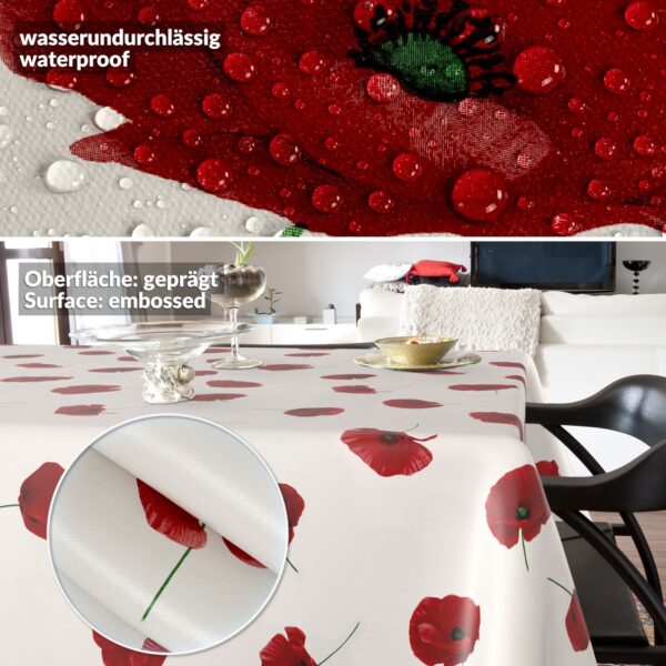 Wachstischdecke Wachstuch Tischdecke Wachstuch Meterware Tischdecke abwaschbar Gartentischdecke Mohnblume Floral
