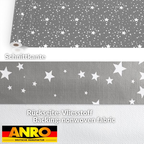 Weihnachtstischdecke Wachstuch Tischdecke Weihnachten abwaschbar Stern Motiv Grau