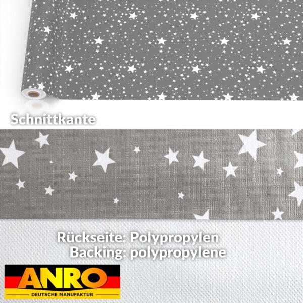 Weihnachtstischdecke Wachstuch Tischdecke Weihnachten abwaschbar Stern Motiv Grau