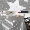Weihnachtstischdecke Wachstuch Tischdecke Weihnachten abwaschbar Stern Motiv Grau