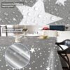 Weihnachtstischdecke Wachstuch Tischdecke Weihnachten abwaschbar Stern Motiv Grau