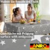 Weihnachtstischdecke Wachstuch Tischdecke Weihnachten abwaschbar Stern Motiv Grau