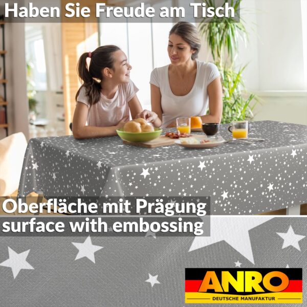 Weihnachtstischdecke Wachstuch Tischdecke Weihnachten abwaschbar Stern Motiv Grau