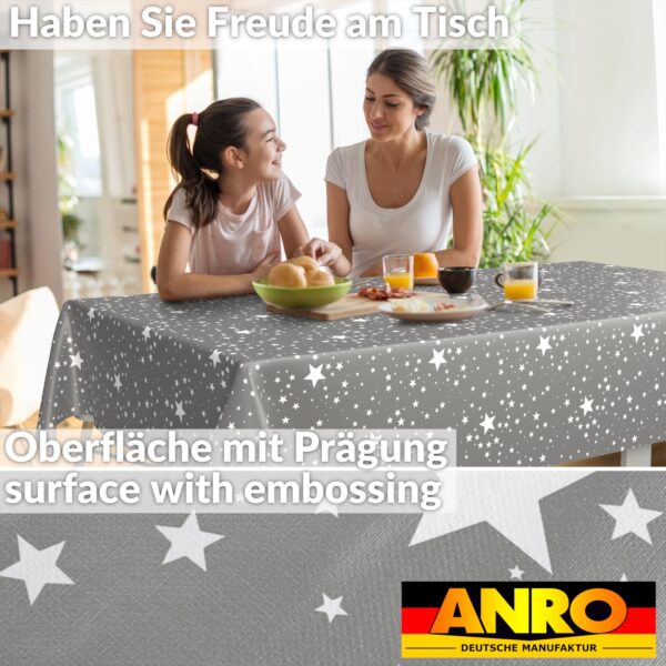 Weihnachtstischdecke Wachstuch Tischdecke Weihnachten abwaschbar Stern Motiv Grau