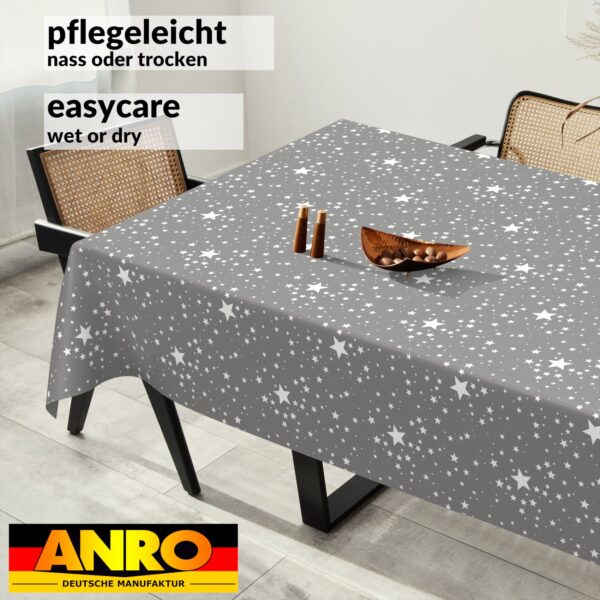 Weihnachtstischdecke Wachstuch Tischdecke Weihnachten abwaschbar Stern Motiv Grau