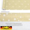Weihnachtstischdecke Wachstuch Tischdecke Tischdecke Weihnachten abwaschbar Stern Motiv Beige