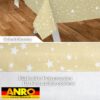 Weihnachtstischdecke Wachstuch Tischdecke Tischdecke Weihnachten abwaschbar Stern Motiv Beige
