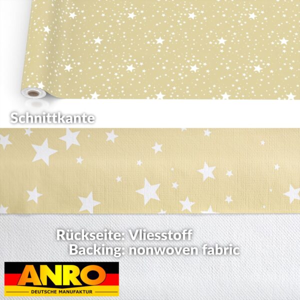 Weihnachtstischdecke Wachstuch Tischdecke Tischdecke Weihnachten abwaschbar Stern Motiv Beige