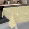Weihnachtstischdecke Wachstuch Tischdecke Tischdecke Weihnachten abwaschbar Stern Motiv Beige