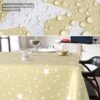 Weihnachtstischdecke Wachstuch Tischdecke Tischdecke Weihnachten abwaschbar Stern Motiv Beige