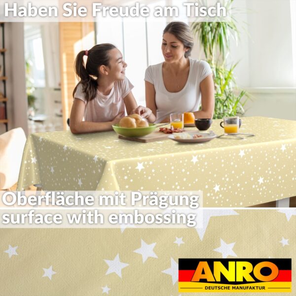 Weihnachtstischdecke Wachstuch Tischdecke Tischdecke Weihnachten abwaschbar Stern Motiv Beige