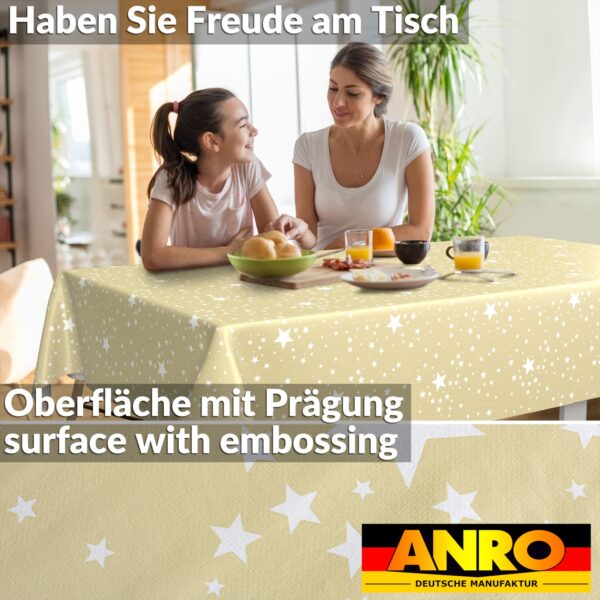 Weihnachtstischdecke Wachstuch Tischdecke Tischdecke Weihnachten abwaschbar Stern Motiv Beige