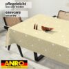 Weihnachtstischdecke Wachstuch Tischdecke Tischdecke Weihnachten abwaschbar Stern Motiv Beige