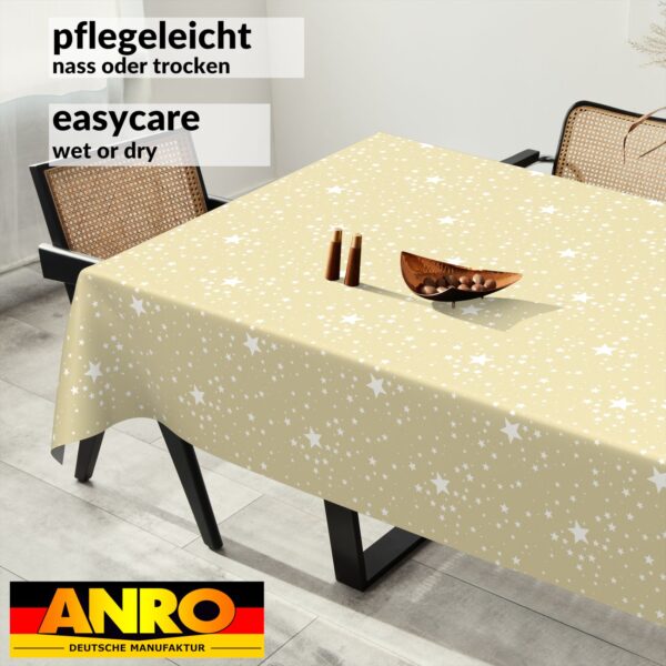 Weihnachtstischdecke Wachstuch Tischdecke Tischdecke Weihnachten abwaschbar Stern Motiv Beige