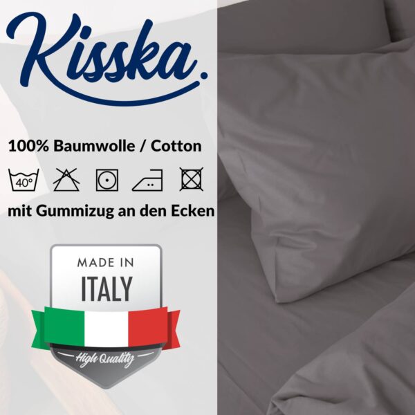 Kissenbezug Kopfkissenbezug 100% Baumwolle Kissenhülle atmungsaktiv Grau