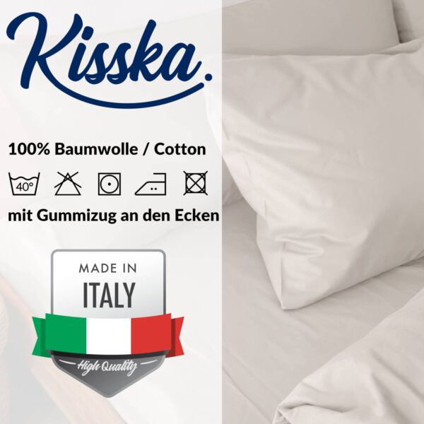 Kissenbezug Kopfkissenbezug 100% Baumwolle Kissenhülle atmungsaktiv Beige