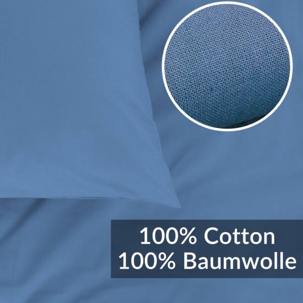 Kissenbezug Kopfkissenbezug 100% Baumwolle Kissenhülle atmungsaktiv Blau
