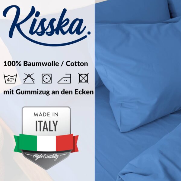 Kissenbezug Kopfkissenbezug 100% Baumwolle Kissenhülle atmungsaktiv Blau