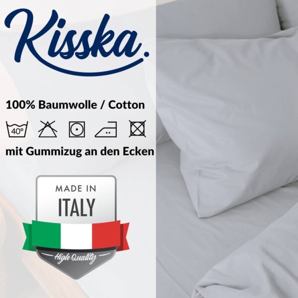 Kissenbezug Kopfkissenbezug 100% Baumwolle Kissenhülle atmungsaktiv Hellgrau