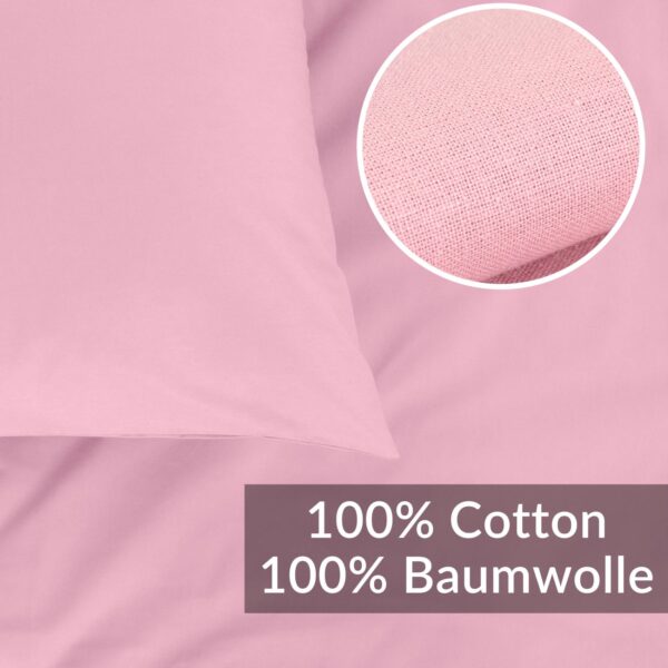 Kissenbezug Kopfkissenbezug 100% Baumwolle Kissenhülle atmungsaktiv Rosa