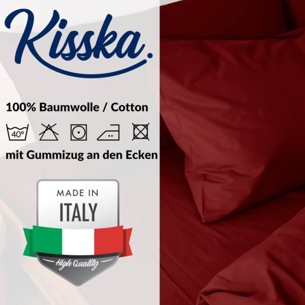 Kissenbezug Kopfkissenbezug 100% Baumwolle Kissenhülle atmungsaktiv Bordeaux