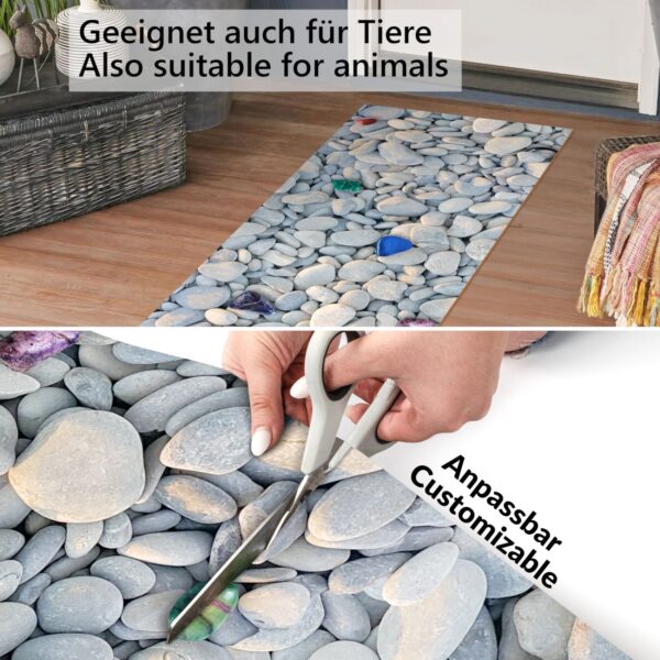 Küchenläufer PVC rutschfest abwaschbar Kieseloptik Mehrfarbig 50cm Breit
