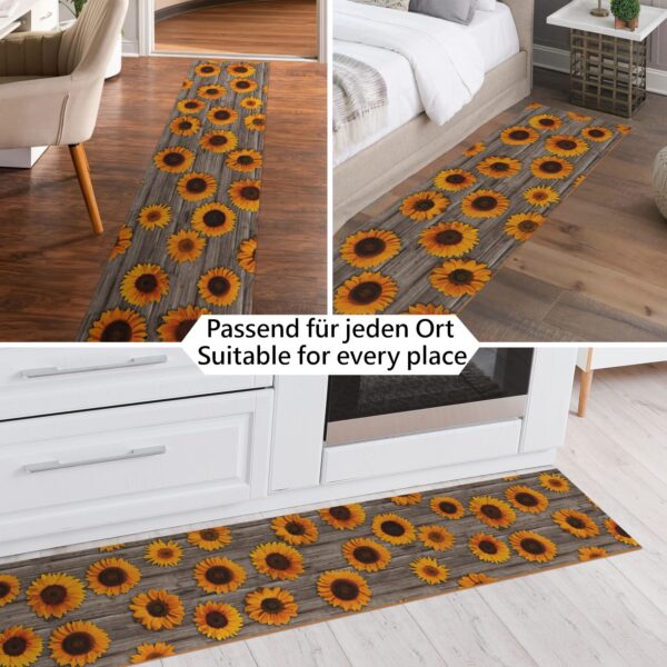 Küchenläufer Teppichläufer Läufer Flur abwaschbar Sonnenblume 48cm Breit
