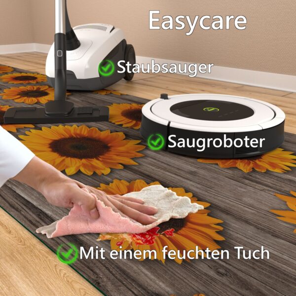 Küchenläufer Teppichläufer Läufer Flur abwaschbar Sonnenblume 48cm Breit