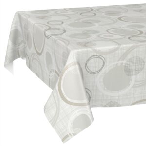 Tischdecke Ornamente Kreise Hellgrau abwischbar Wachstuch Wachstuchtischdecke