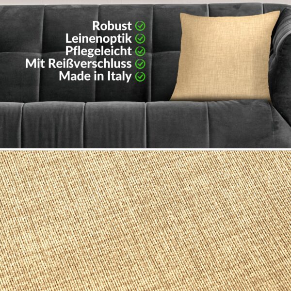 Kissenbezüge Leinenoptik Sofakissen Dekokissen 4 Größen mit & ohne Füllung Beige