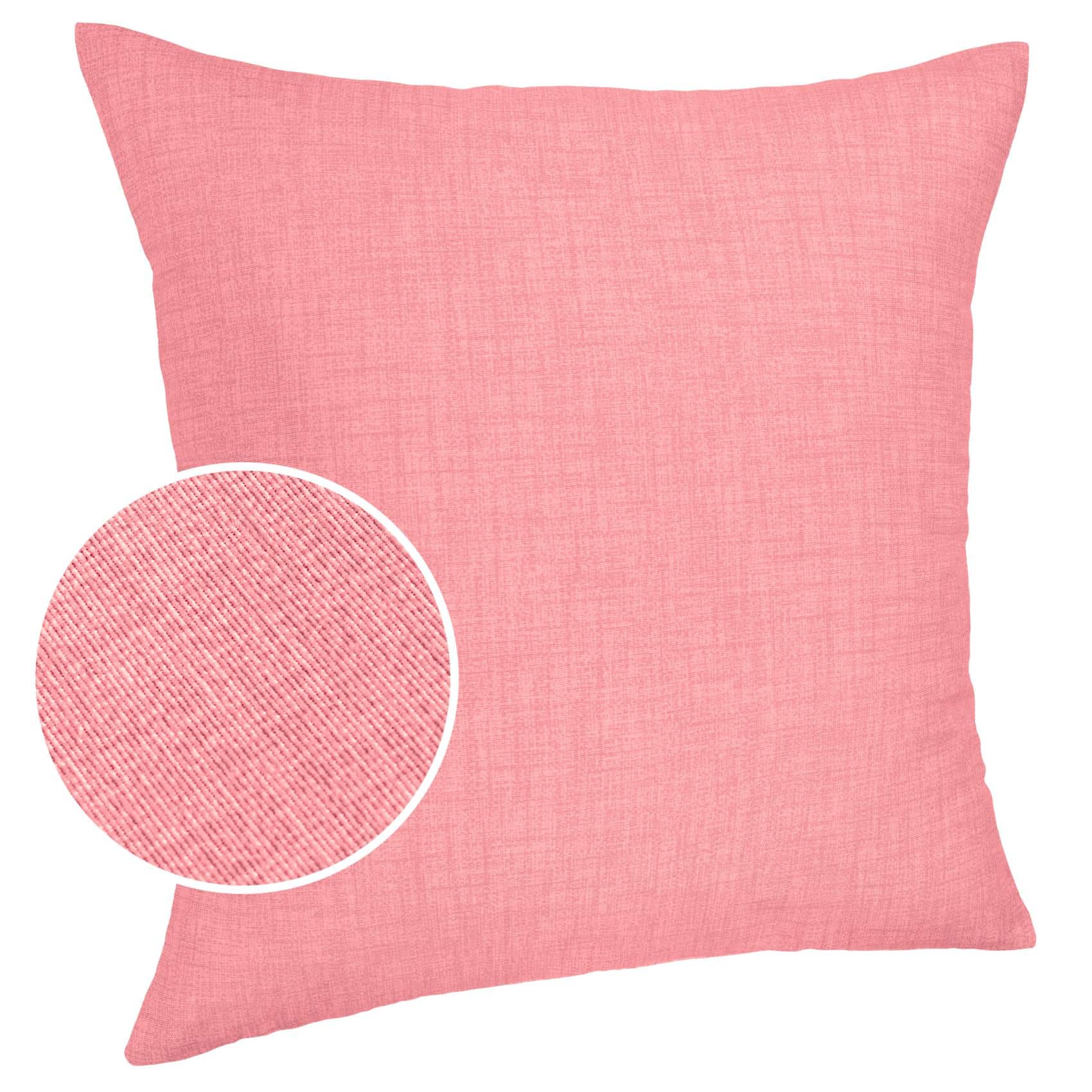 Kissenbezüge Leinenoptik Sofakissen Dekokissen 4 Größen mit & ohne Füllung Pink