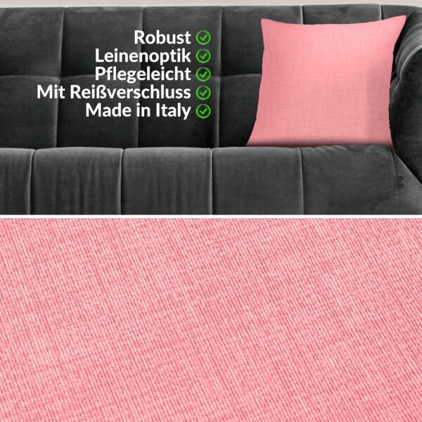 Kissenbezüge Leinenoptik Sofakissen Dekokissen 4 Größen mit & ohne Füllung Pink