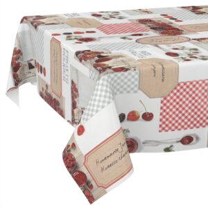 Wachstischdecke Wachstuch Tischdecke Wachstuch Meterware Tischdecke abwaschbar Gartentischdecke Erdbeeren