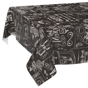 Wachstischdecke Wachstuch Tischdecke Wachstuch Meterware Tischdecke abwaschbar Gartentischdecke Barista Schwarz